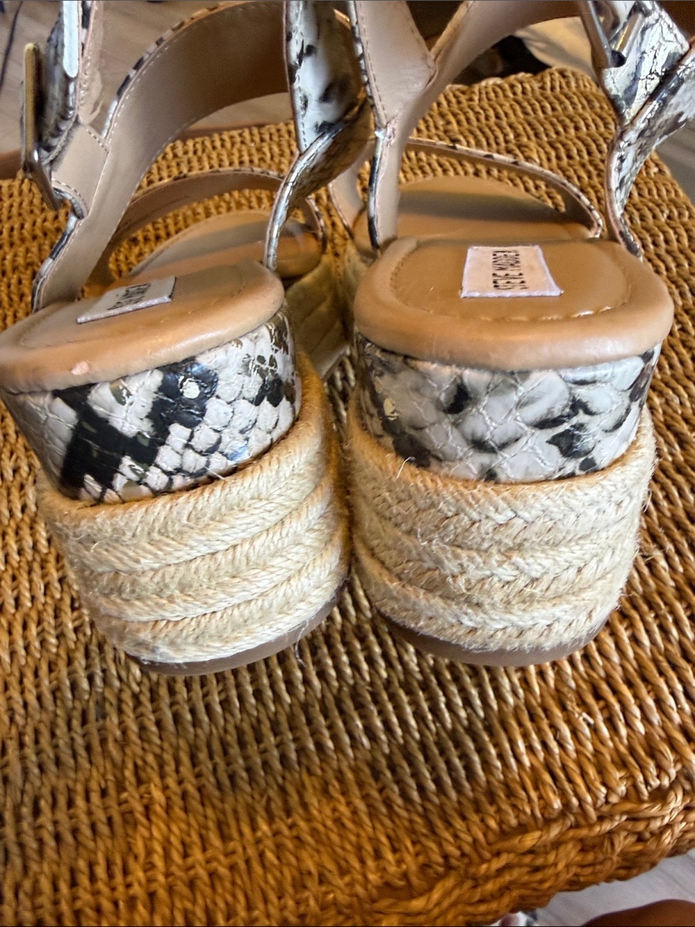Perfect Steve Madden Snakeskin Fifer Platform Espadrille Sandals Size 9 - Picture 4 of 7